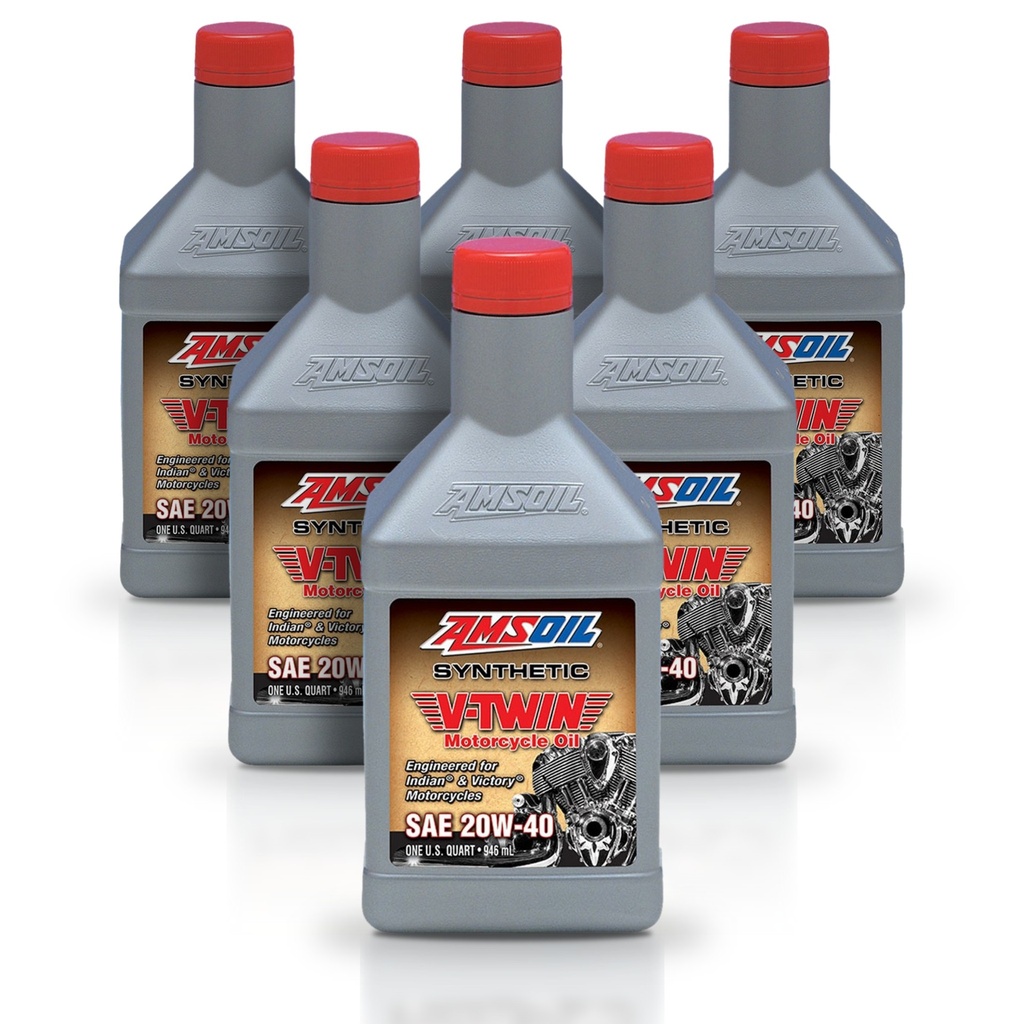 Kit 6 Litros 20W-40 Synthetic V-Twin Motorcycle Oil AMSOIL