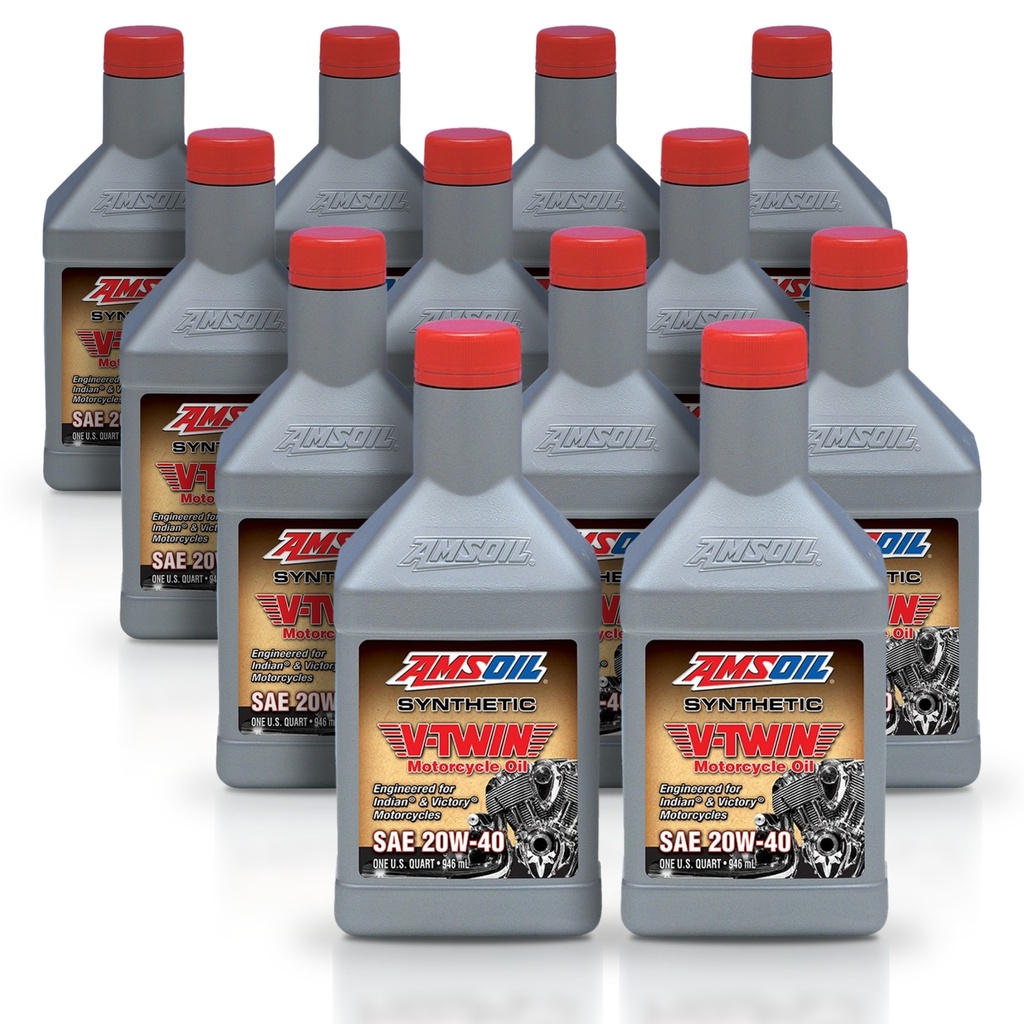 Kit 12 Litros 20W-40 Synthetic V-Twin Motorcycle Oil AMSOIL