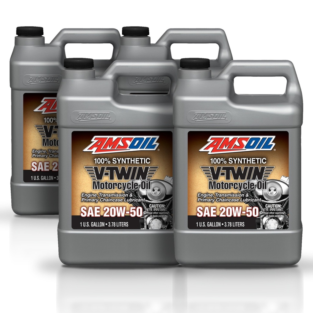 Kit 4 Galones 20W-50 Synthetic Motorcycle Oil AMSOIL