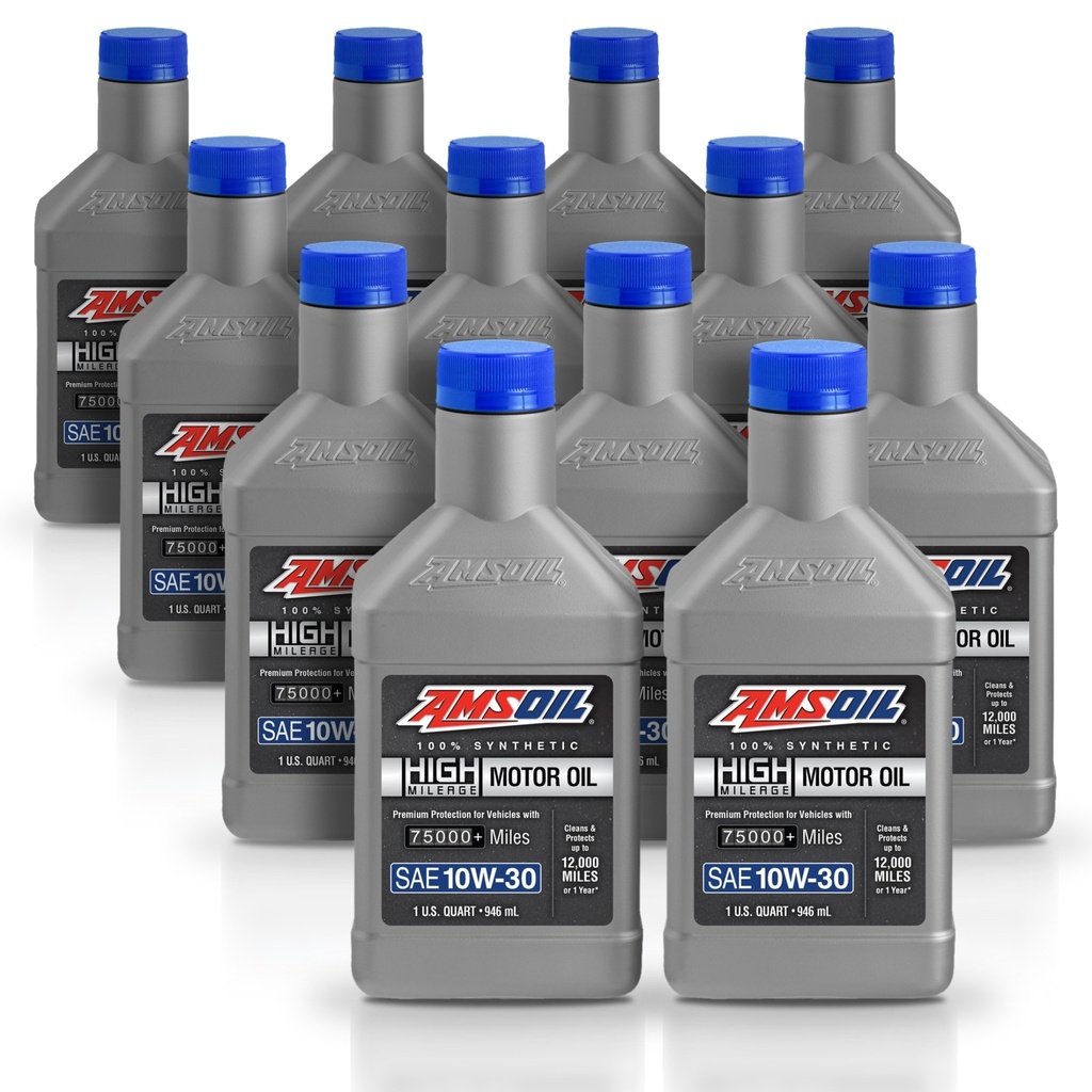 Kit 12 Litros Aceite 10W-30 sintetico alto km 946 ml AMSOIL