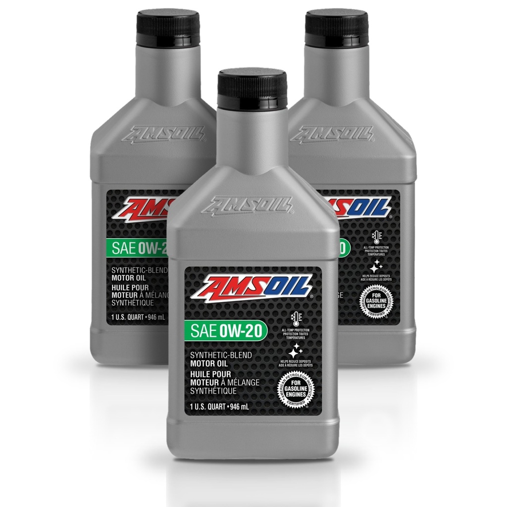 Kit 3 Litros Aceite motor Semisintetico 0W-20 946 ML AMSOIL