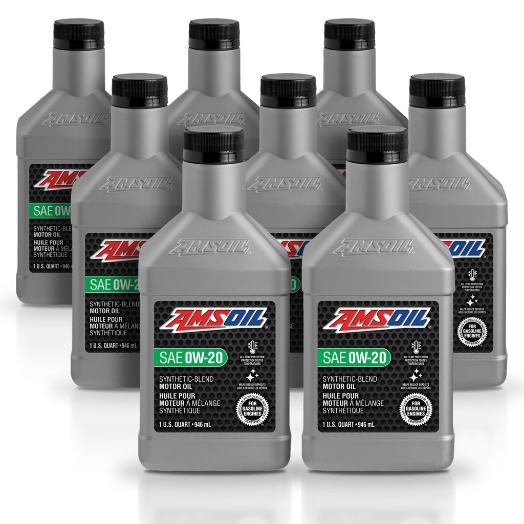 Kit 8 Litros Aceite motor Semisintetico 0W-20 946 ML AMSOIL