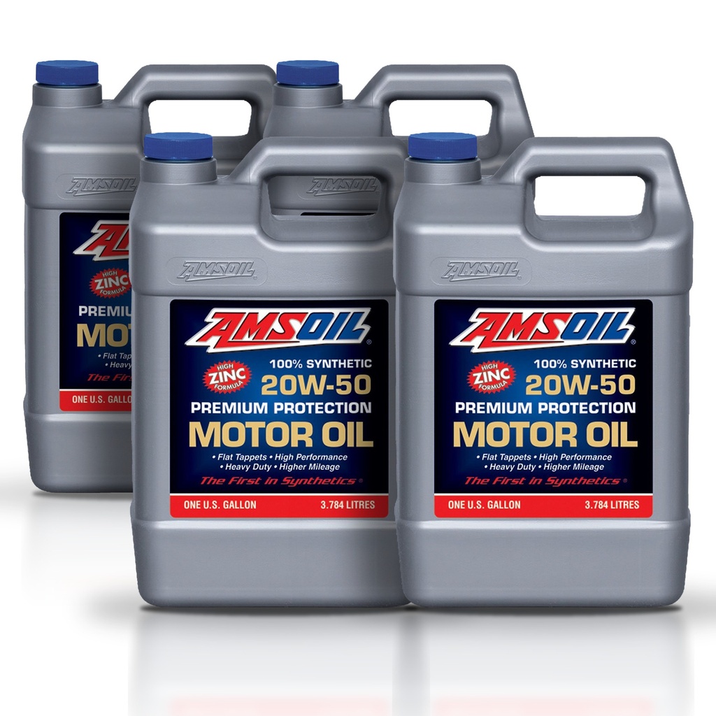 Kit 4 Galones SAE 20W-50 Premium Protection Synthetic Motor Oil AMSOIL