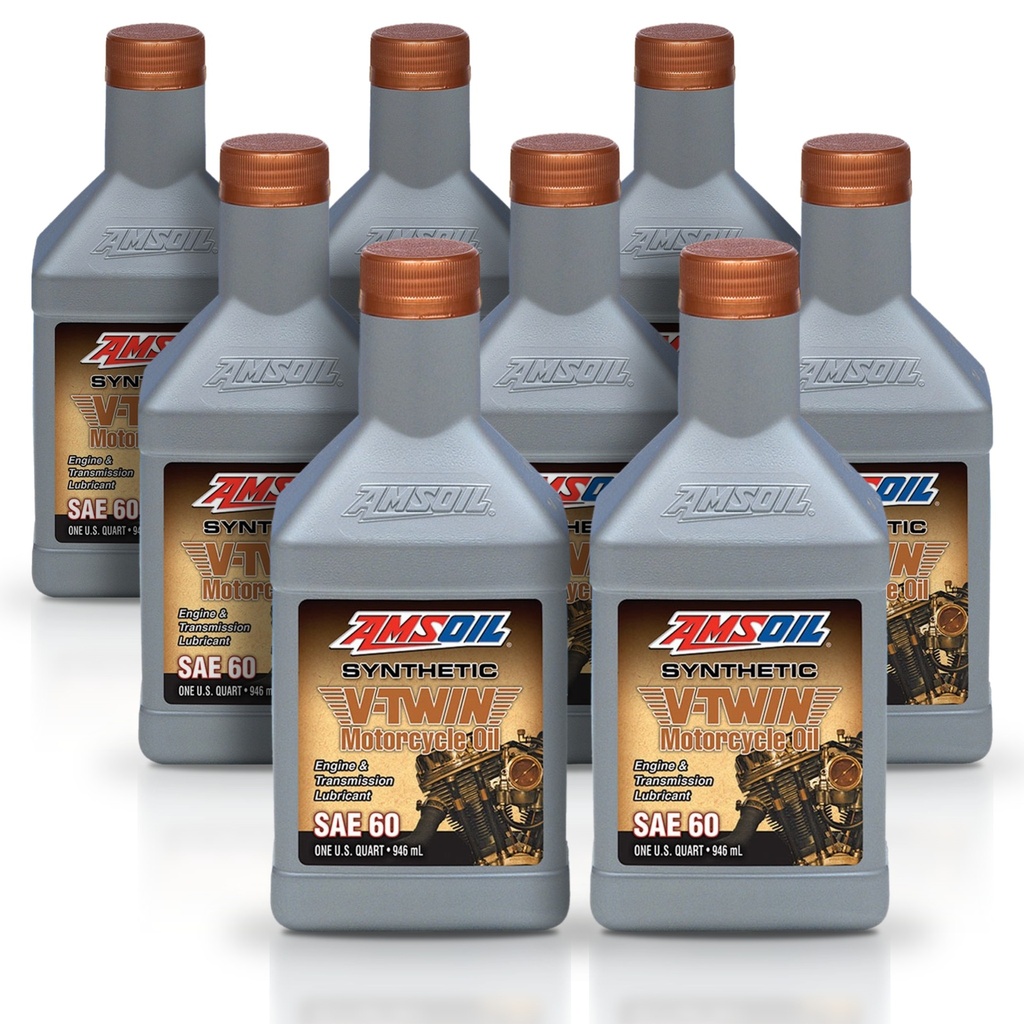Kit 8 Litros SAE 60 Synthetic Motorcycle Oil AMSOIL