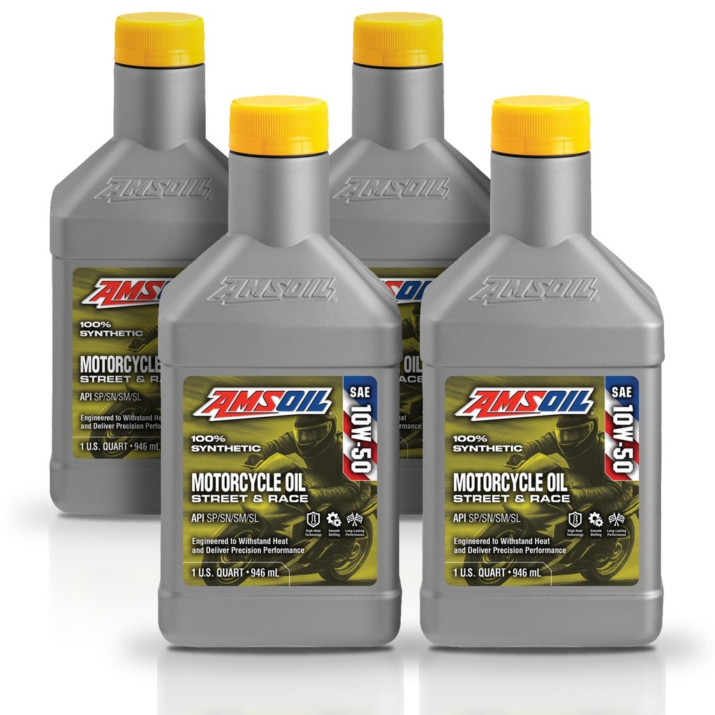 Kit 4 Litros 10W50 Synthetic Metric Motorcycle Oil AMSOIL