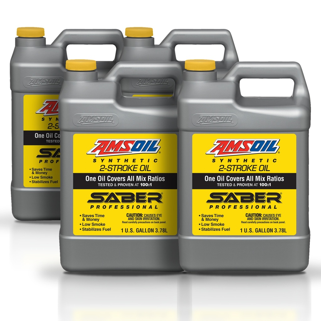 Kit 4 Galones Saber® Professional Synthetic 100:1 Pre-Mix 2-Cycle Oil