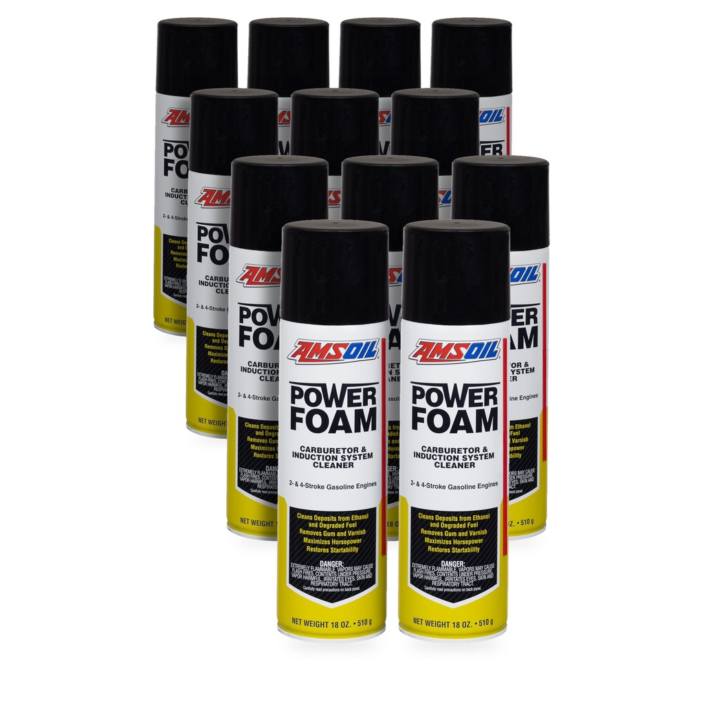 Kit 12 Botes Limpiador de Carburador y Cuerpo de Aceleracion AMSOIL Power Foam
