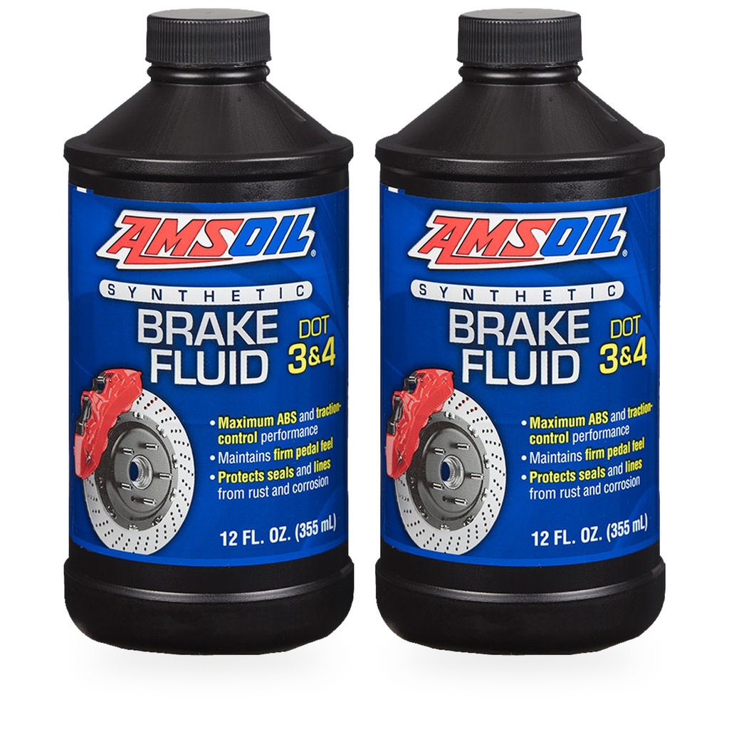 Kit 2 Botes Liquido de Frenos Sintetico DOT 3 y 4 AMSOIL