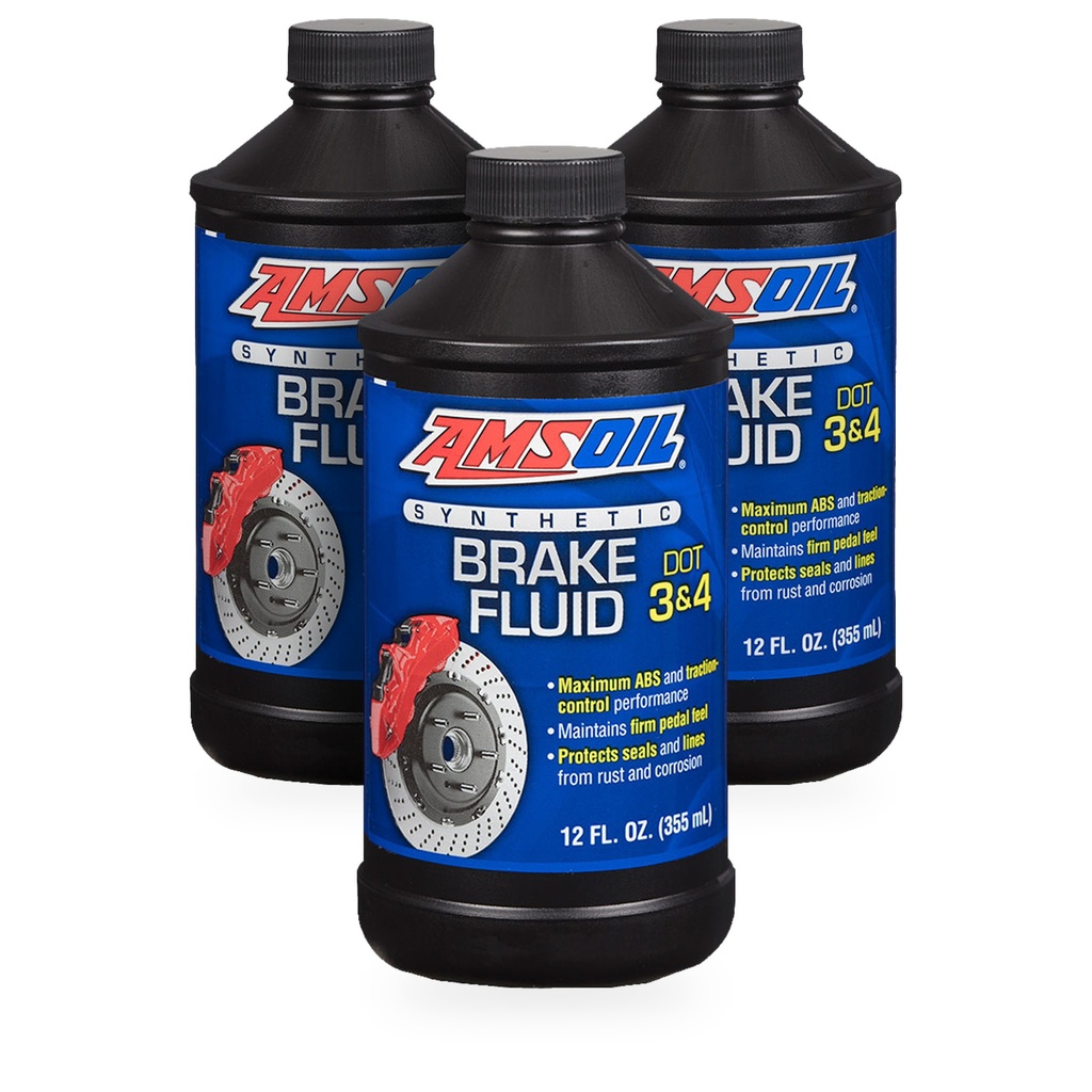 Kit 3 Botes Liquido de Frenos Sintetico DOT 3 y 4 AMSOIL