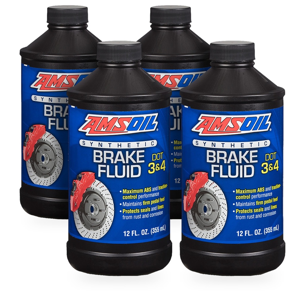 Kit 4 Botes Liquido de Frenos Sintetico DOT 3 y 4 AMSOIL