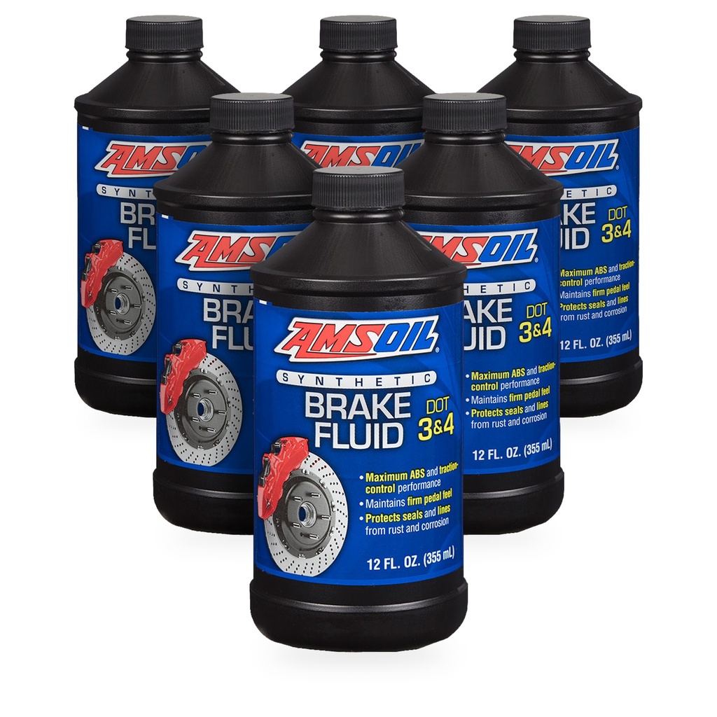 Kit 6 Botes Liquido de Frenos Sintetico DOT 3 y 4 AMSOIL