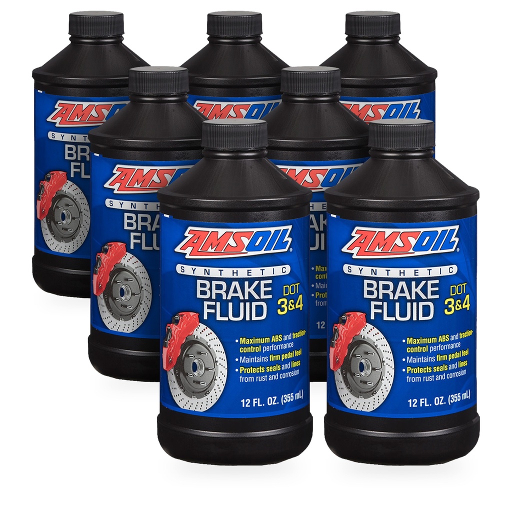 Kit 7 Botes Liquido de Frenos Sintetico DOT 3 y 4 AMSOIL