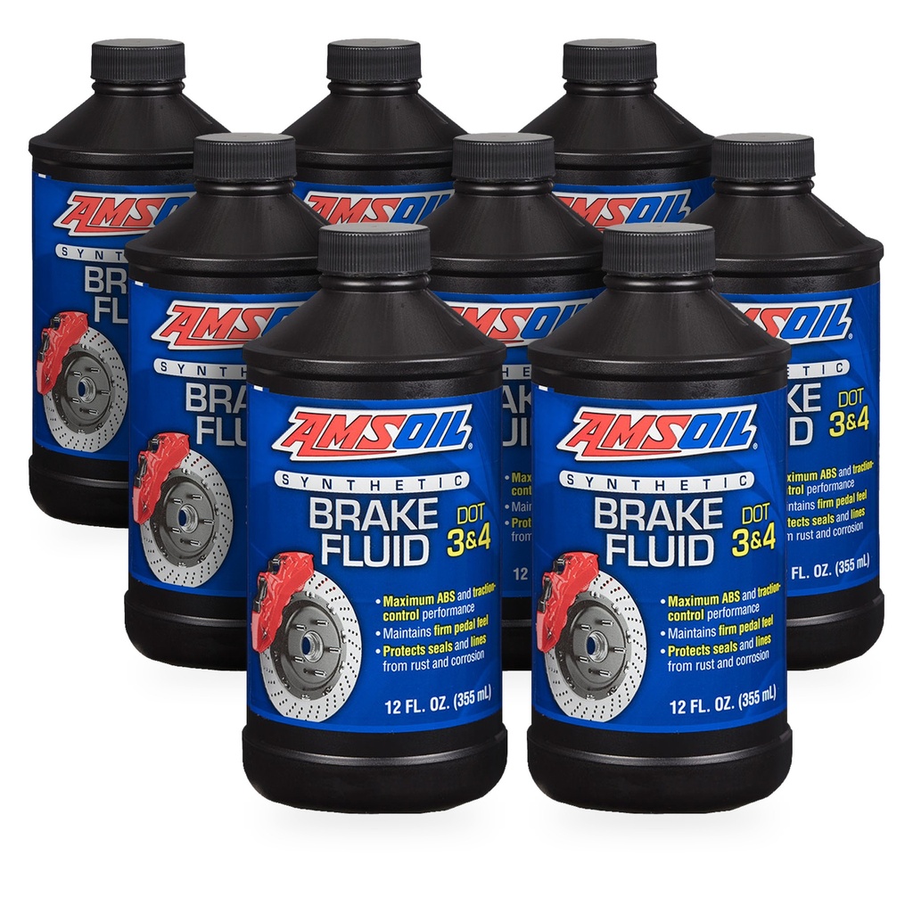 Kit 8 Botes Liquido de Frenos Sintetico DOT 3 y 4 AMSOIL