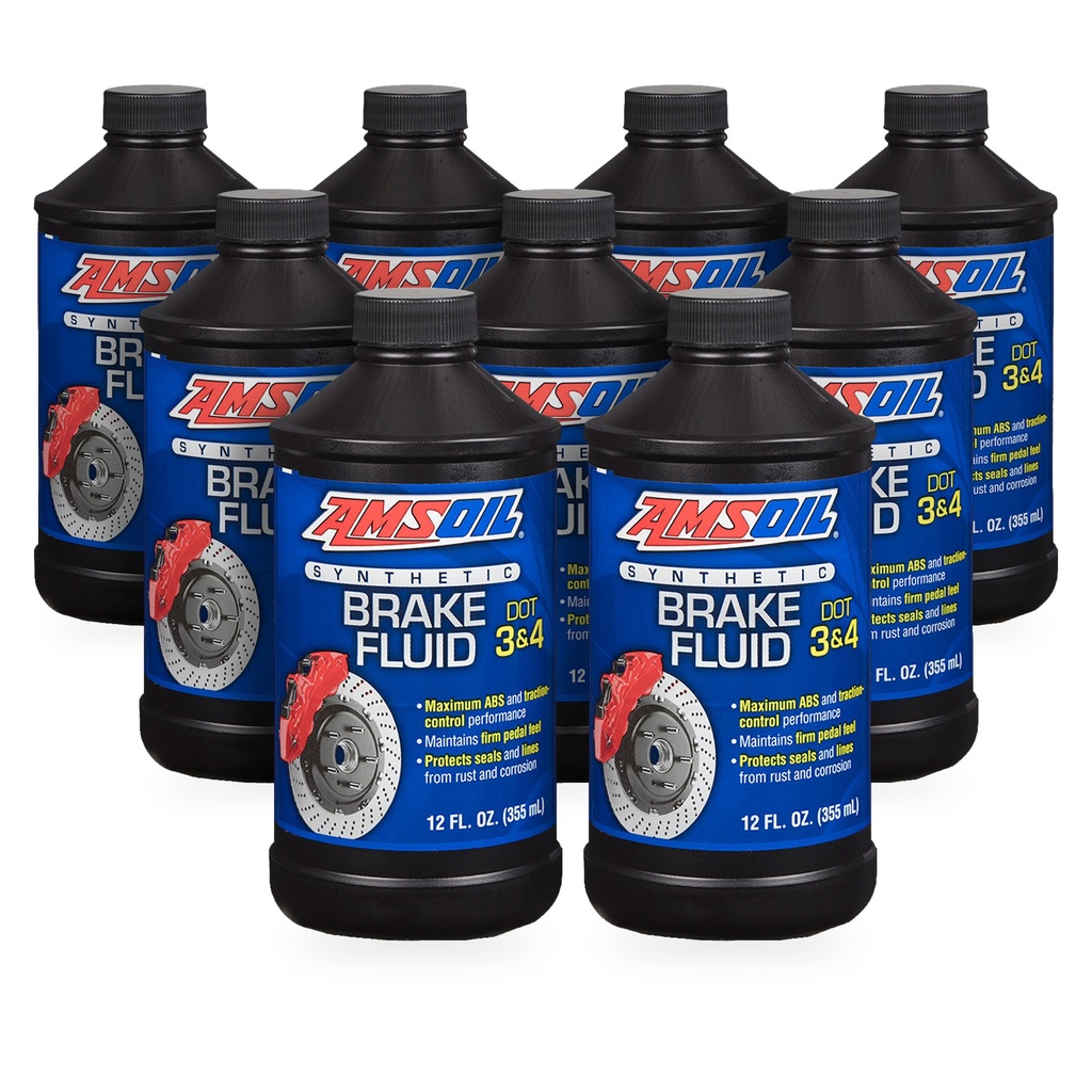 Kit 9 Botes Liquido de Frenos Sintetico DOT 3 y 4 AMSOIL