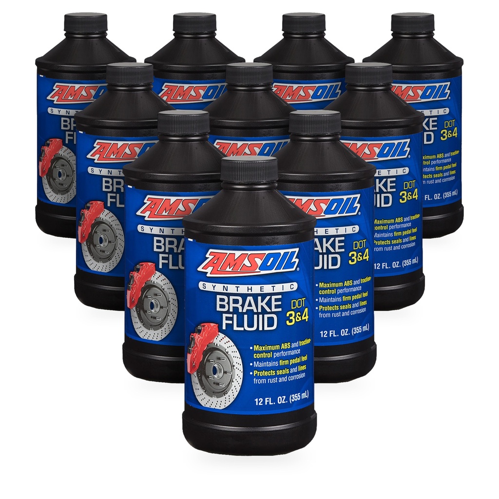 Kit 10 Botes Liquido de Frenos Sintetico DOT 3 y 4 AMSOIL