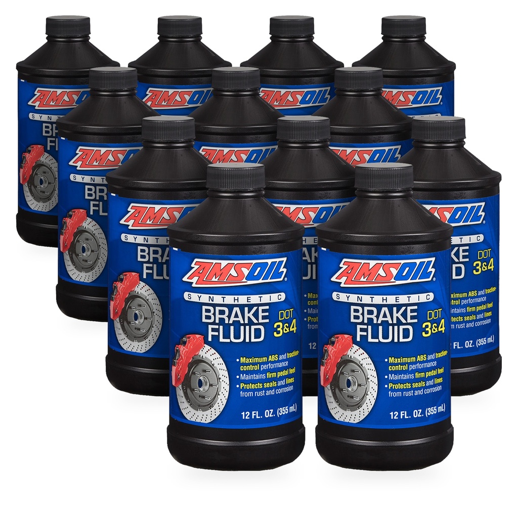 Kit 12 Botes Liquido de Frenos Sintetico DOT 3 y 4 AMSOIL