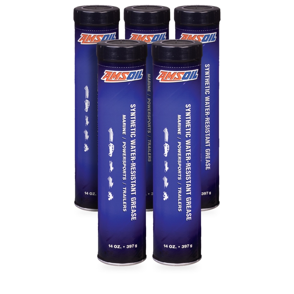 Kit 5 Cartuchos Grasa Sintetica Resistente al Agua AMSOIL