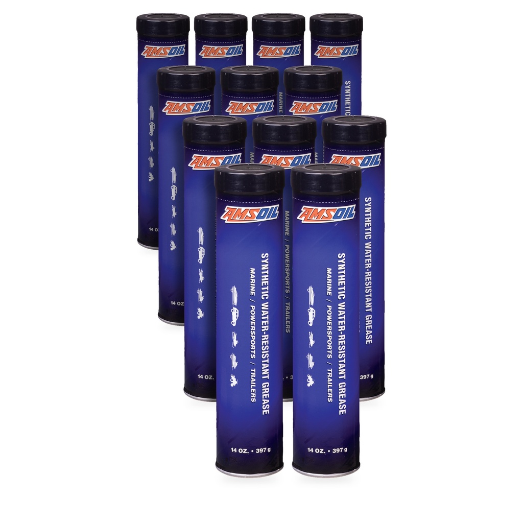 Kit 12 Cartuchos Grasa Sintetica Resistente al Agua AMSOIL